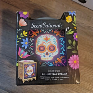 Full-Size Wax Warmer Skull Skeleton Day of the Dead Color of Life